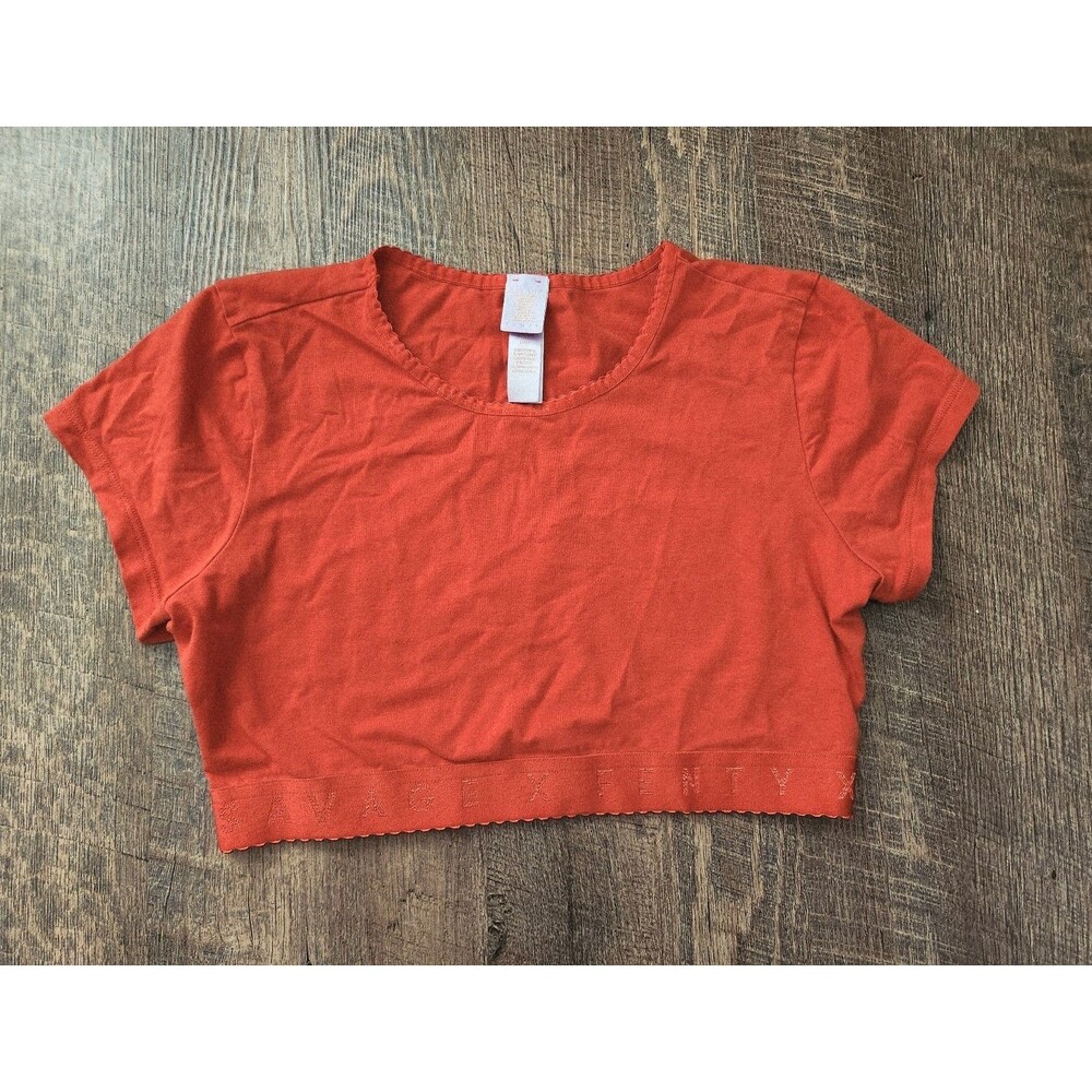Womens L Savage X Fenty orange crop top